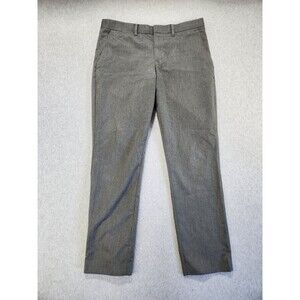Express Photographer Dress Pants grey Womens sSZ 31/30 Flat Front Work Pinstripe